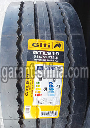 Giti GTL919 (руль/прицеп) 385/55 R22.5 160K 20PR - Фото протектора с этикеткой